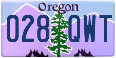 OR license plate 028QWT