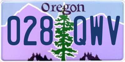 OR license plate 028QWV