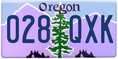 OR license plate 028QXK