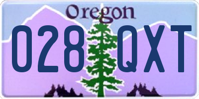 OR license plate 028QXT