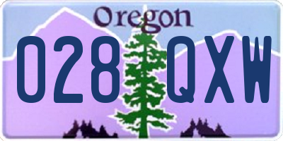 OR license plate 028QXW