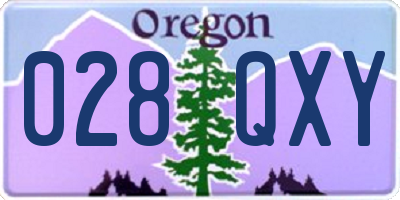 OR license plate 028QXY
