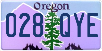 OR license plate 028QYE