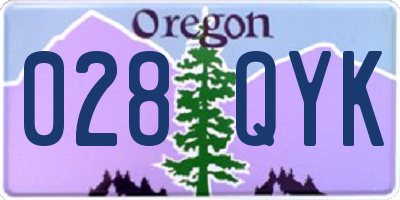 OR license plate 028QYK