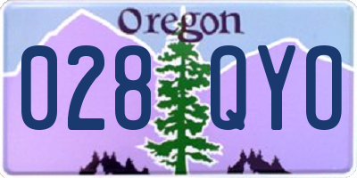 OR license plate 028QYO
