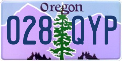 OR license plate 028QYP