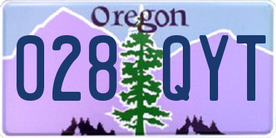 OR license plate 028QYT
