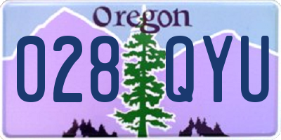 OR license plate 028QYU