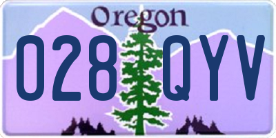OR license plate 028QYV