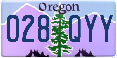 OR license plate 028QYY