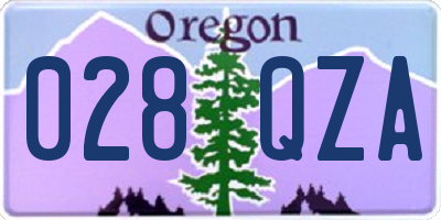 OR license plate 028QZA