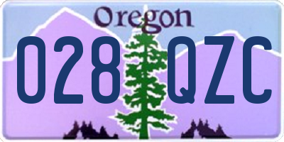 OR license plate 028QZC