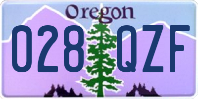OR license plate 028QZF