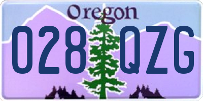 OR license plate 028QZG