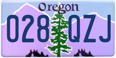 OR license plate 028QZJ