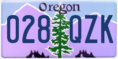 OR license plate 028QZK