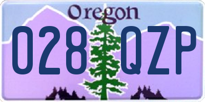 OR license plate 028QZP
