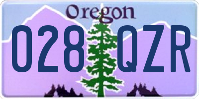 OR license plate 028QZR