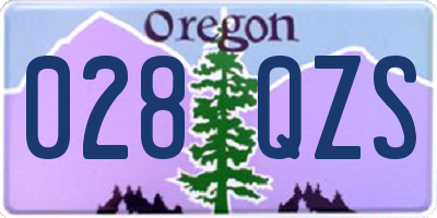 OR license plate 028QZS