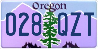OR license plate 028QZT