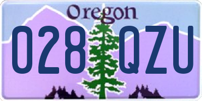 OR license plate 028QZU