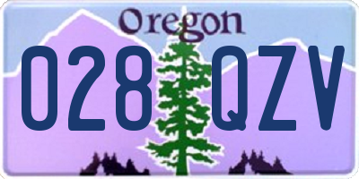 OR license plate 028QZV