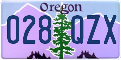 OR license plate 028QZX