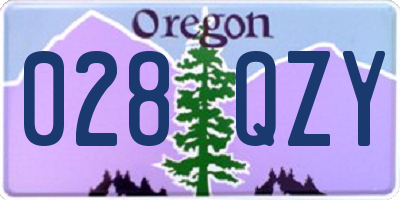 OR license plate 028QZY