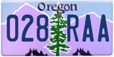 OR license plate 028RAA