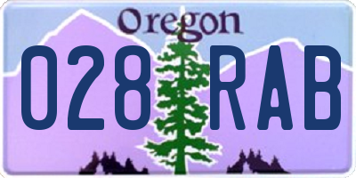 OR license plate 028RAB