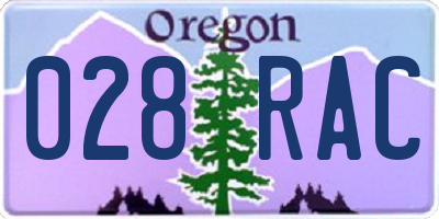 OR license plate 028RAC