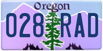 OR license plate 028RAD