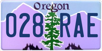OR license plate 028RAE