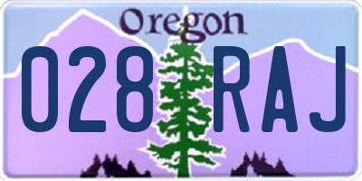 OR license plate 028RAJ