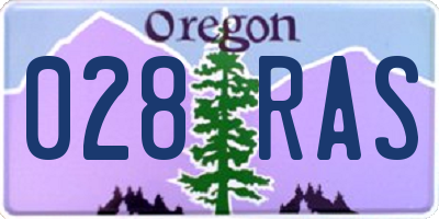OR license plate 028RAS