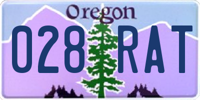 OR license plate 028RAT