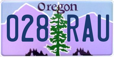 OR license plate 028RAU