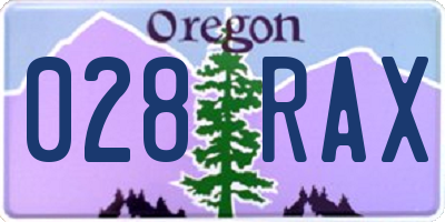 OR license plate 028RAX