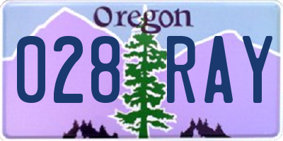 OR license plate 028RAY