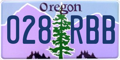 OR license plate 028RBB