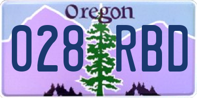 OR license plate 028RBD