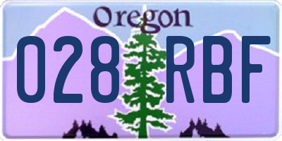 OR license plate 028RBF