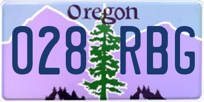OR license plate 028RBG