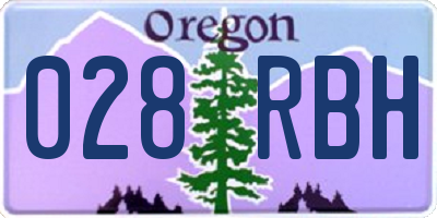 OR license plate 028RBH