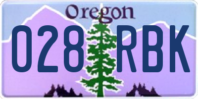 OR license plate 028RBK