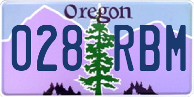 OR license plate 028RBM