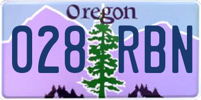 OR license plate 028RBN