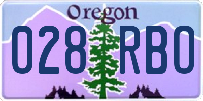 OR license plate 028RBO