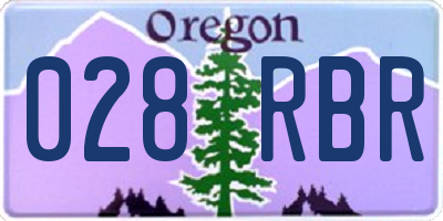OR license plate 028RBR