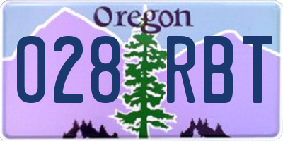 OR license plate 028RBT